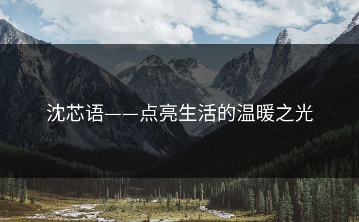 沈芯语——点亮生活的温暖之光