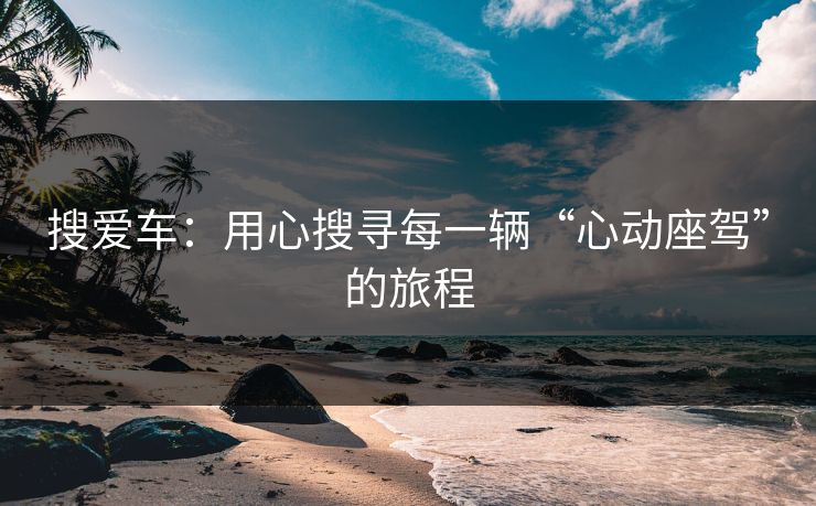 搜爱车：用心搜寻每一辆“心动座驾”的旅程